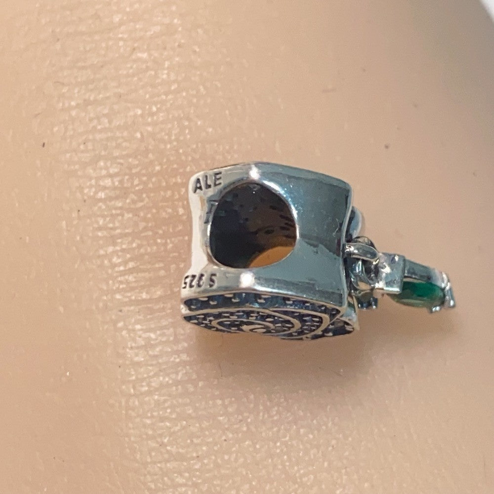 【Moments】Pan Sparkling Rose in Bloom Charm 793201C01 925 silver Sterling silver red 793201C02 green