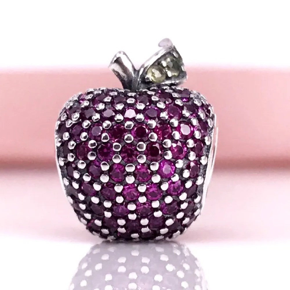 【Moments】Pan Red Pave Apple Silver Charm 791485CFR Sterling silver 925 silver
