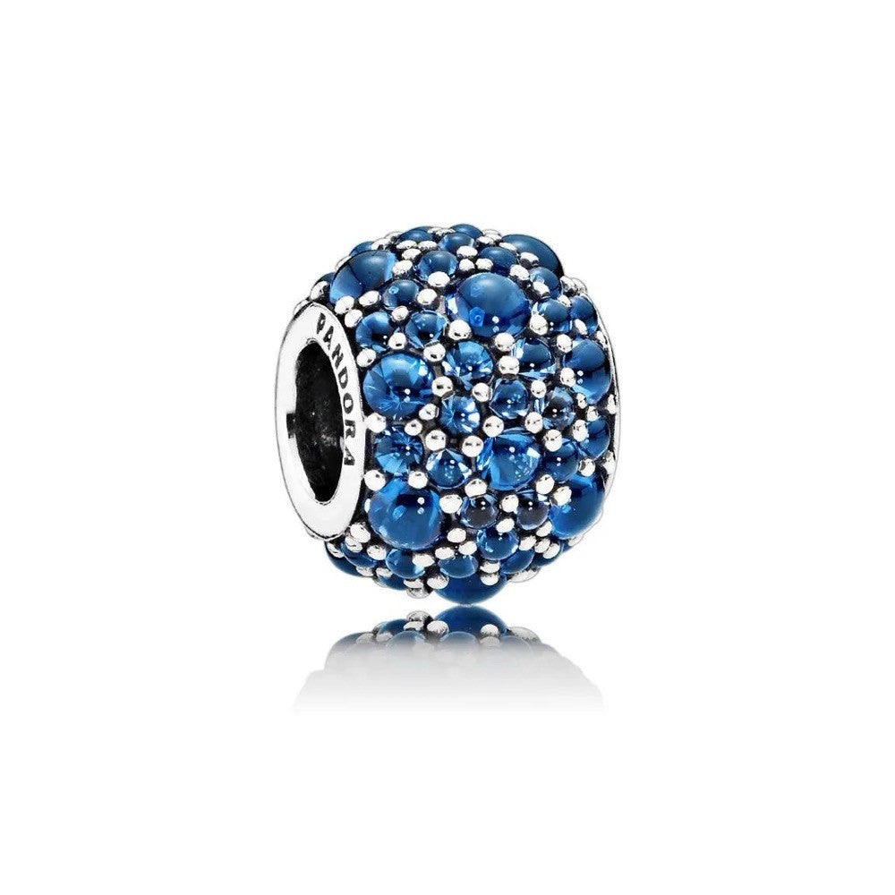 【Moments】Pan Shimmering Droplets Blue Crystal Charm Charm with London 925 silver 791755NLB