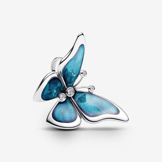 【Moments】 Pan Oversized Butterfly Charm 793747C01 Sterling silver 925 silver Blue insect