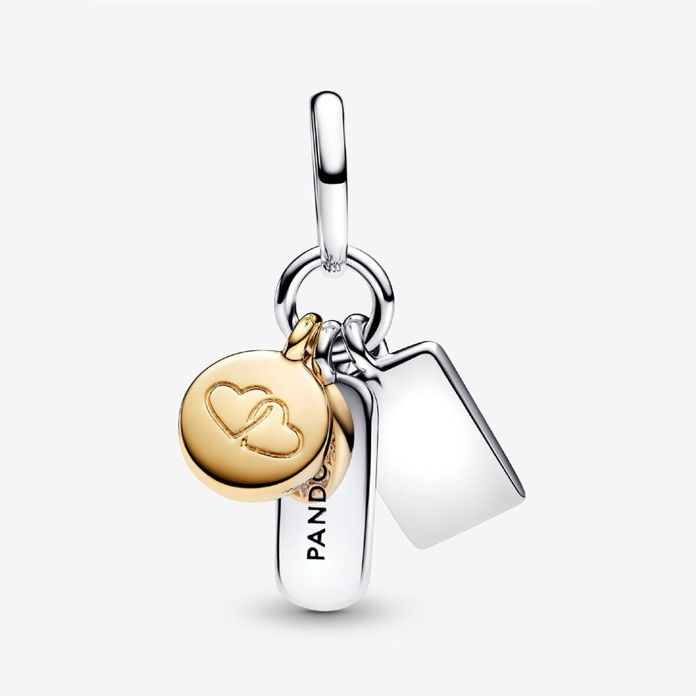 【ME/Moments】PAN Friendship Triple Dangle Charm 763436C01 gold 925 silver pendant two-tone