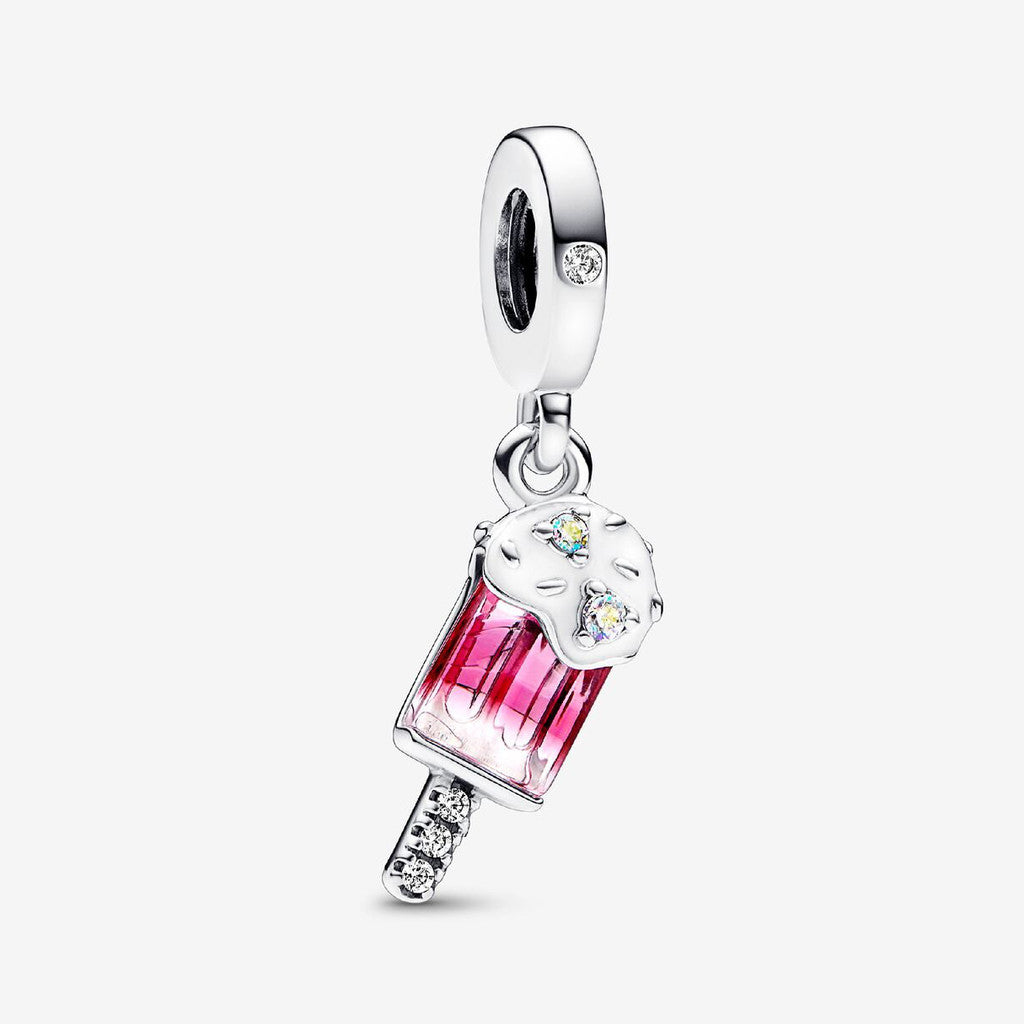 【Moments】 Pan Sprinkled Popsicle Dangle Charm 792597C01 Sterling silver 925 silver pink pendant