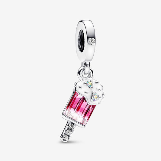 【Moments】 Pan Sprinkled Popsicle Dangle Charm 792597C01 Sterling silver 925 silver pink pendant