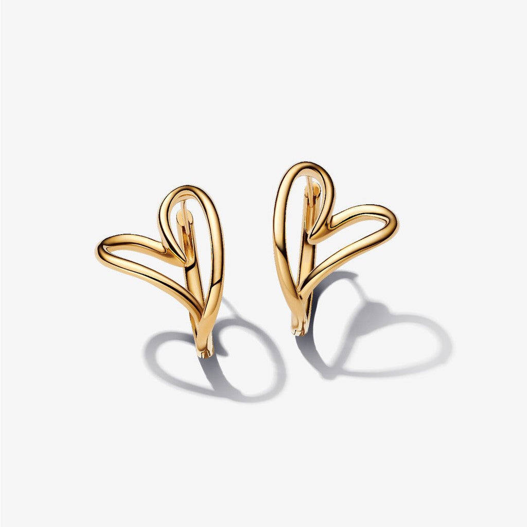 PAN Organically Shaped Heart Hoop Earrings 263807C00  Gold-plated Fashion big gold hoop earrings