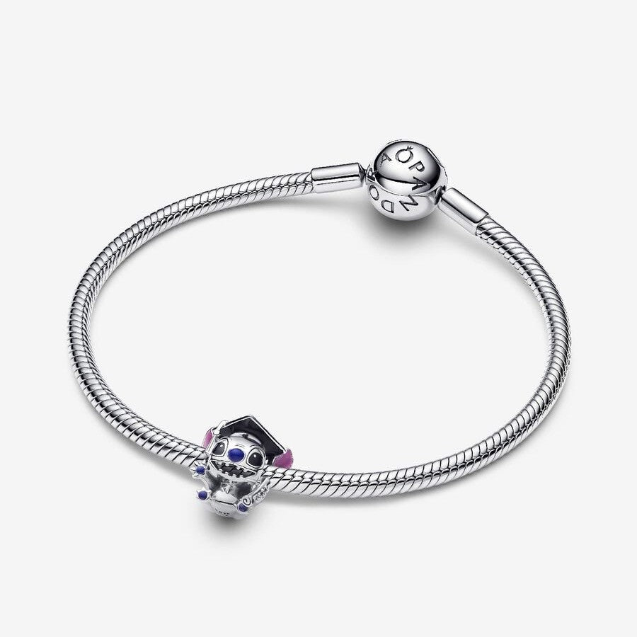 【Moments】 Pan Disney Stitch Graduation Charm 793789C01 Cartoon 925 silver Graduation Bachelor Gifts