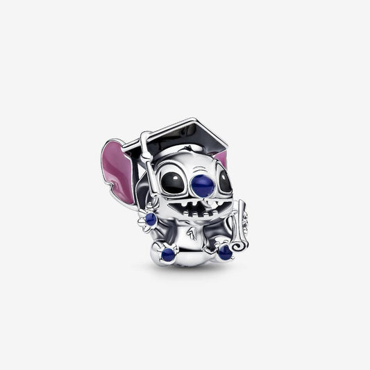 【Moments】 Pan Disney Stitch Graduation Charm 793789C01 Cartoon 925 silver Graduation Bachelor Gifts