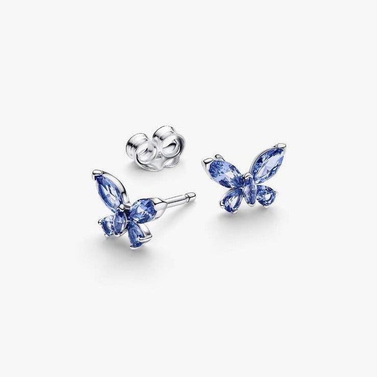 PAN Blue Butterfly Stud Earrings 294230C01 small Hypoallergenic Sterling silver 925 silver