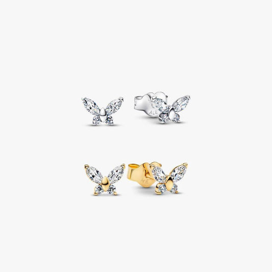 PAN Silver Butterfly Stud Earrings 294263C01 - 925 Sterling Silver, gold 264264C01 mini earrings