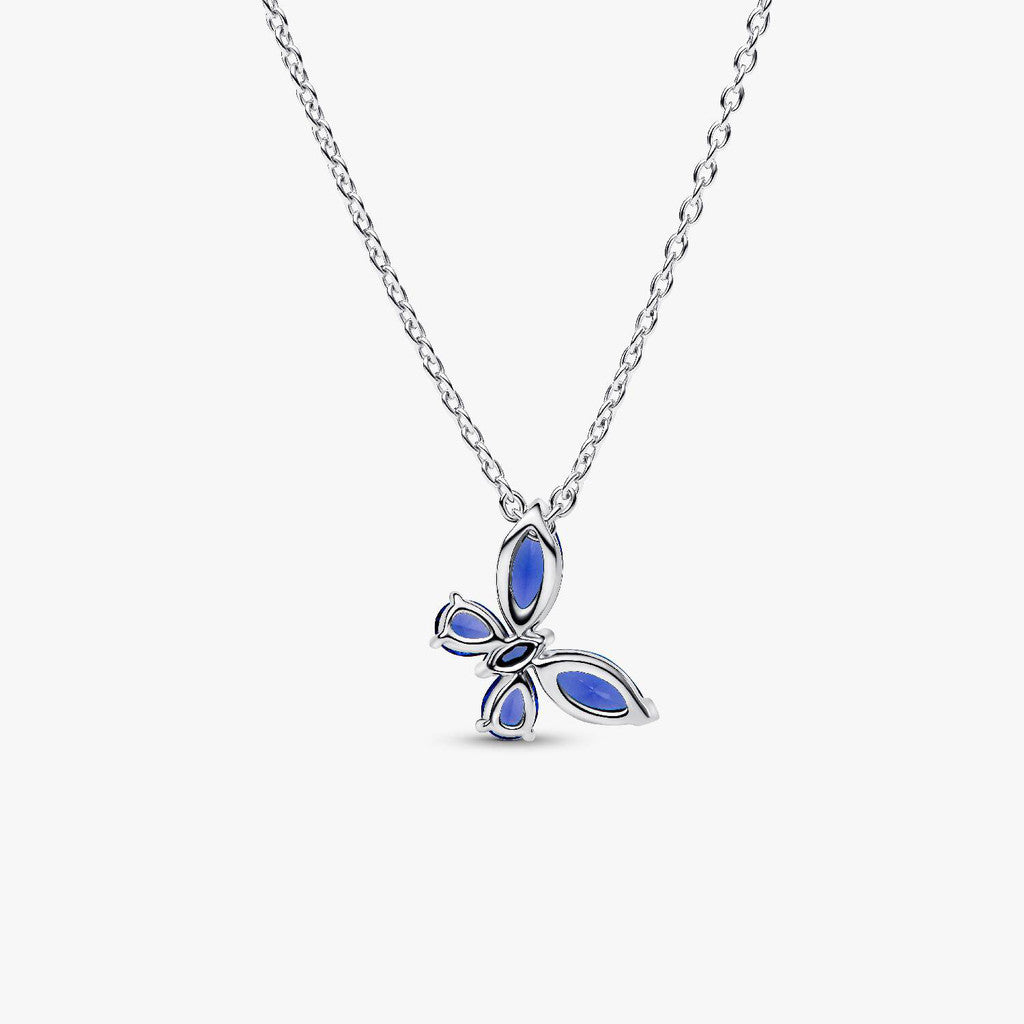 PAN Butterfly Pendant Necklace 394232C01 Blue 925 silver for girl gift Valentine's Day for girl