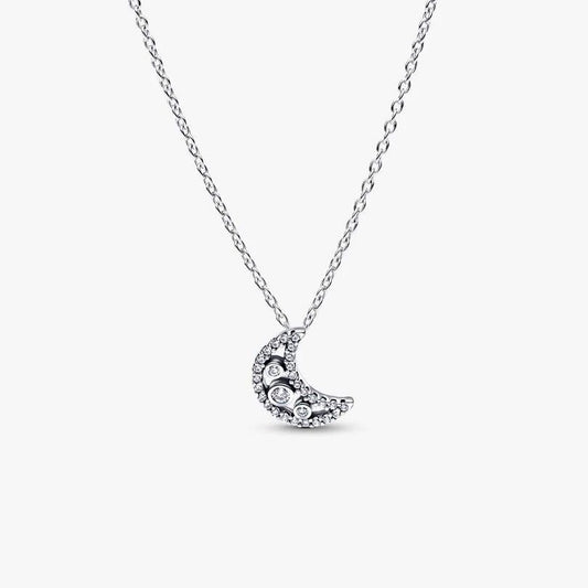 PAN Crescent Moon Pendant Necklace 394259C01 925 silver for women gift