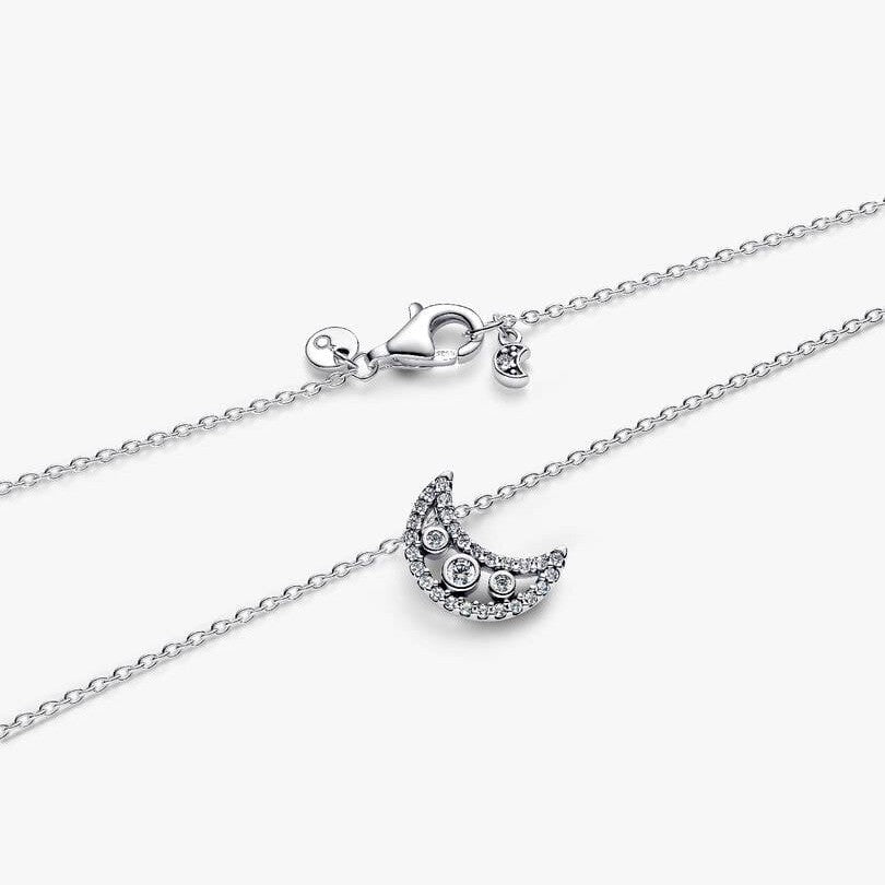 PAN Crescent Moon Pendant Necklace 394259C01 925 silver for women gift