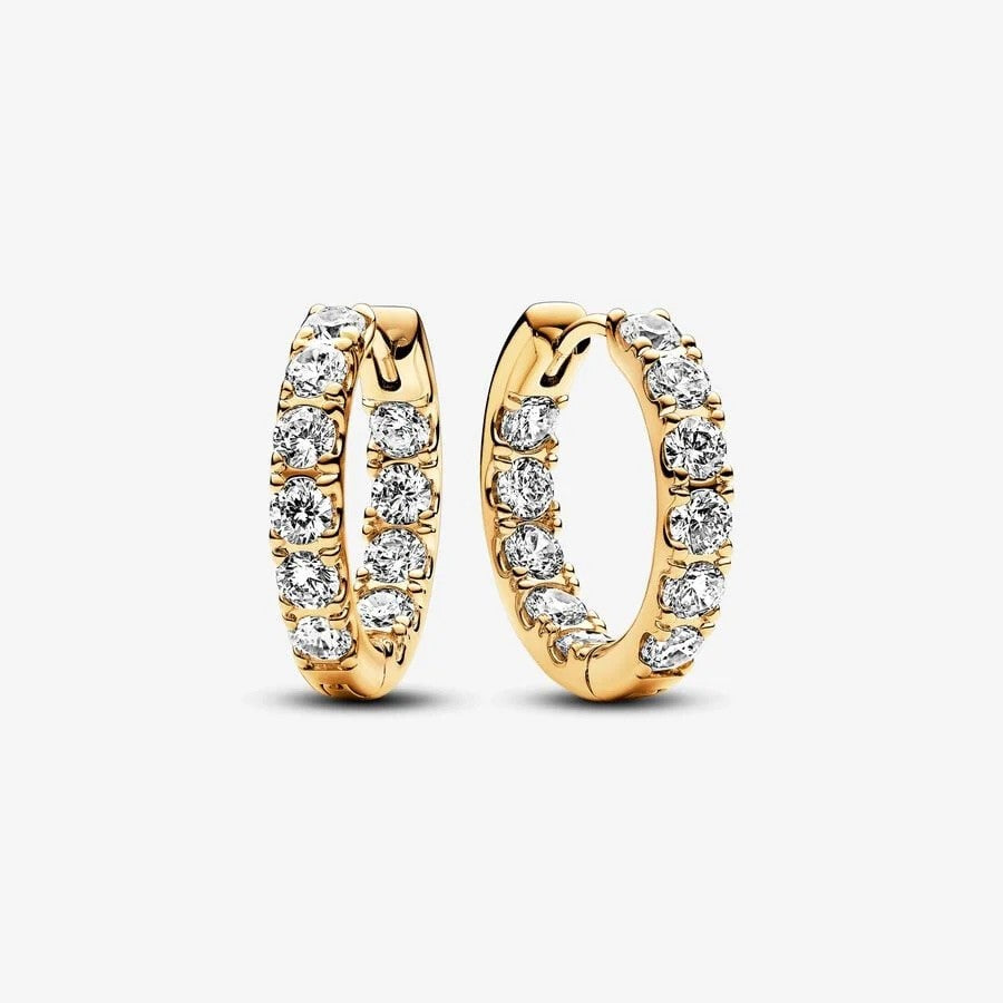 PAN Sparkling Row Eternity Hoop Earrings gold Classic big gold 263002C01