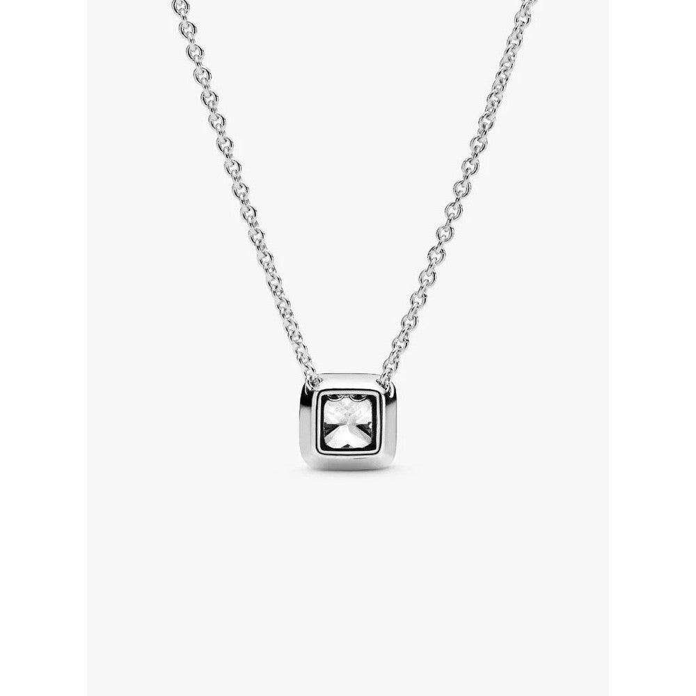 Square Sparkle Halo Necklace Classic Square Halo 396241CZ Pure Silver Sparkling Jewelry 925 silver