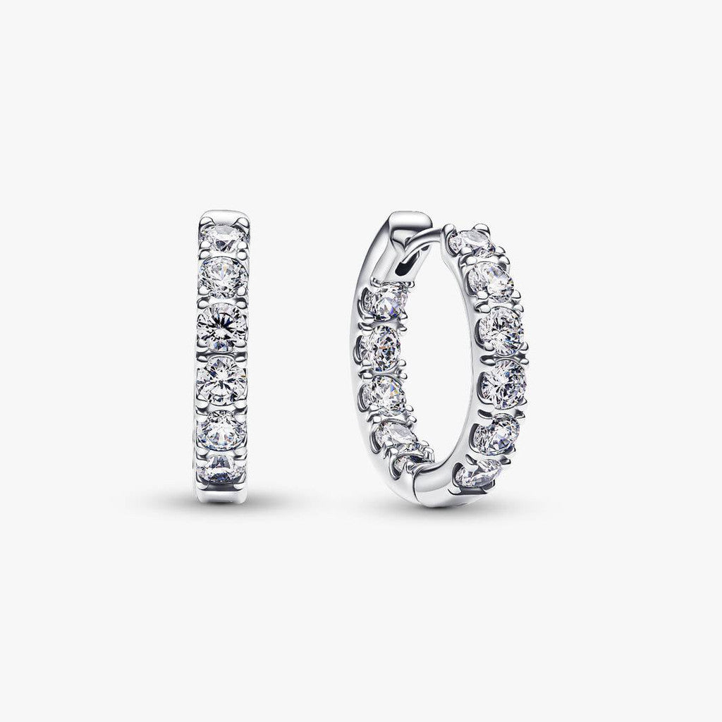 PAN Sparkling Row Eternity Hoop Earrings 293002C01 big Hypoallergenic Sterling silver 925 silver