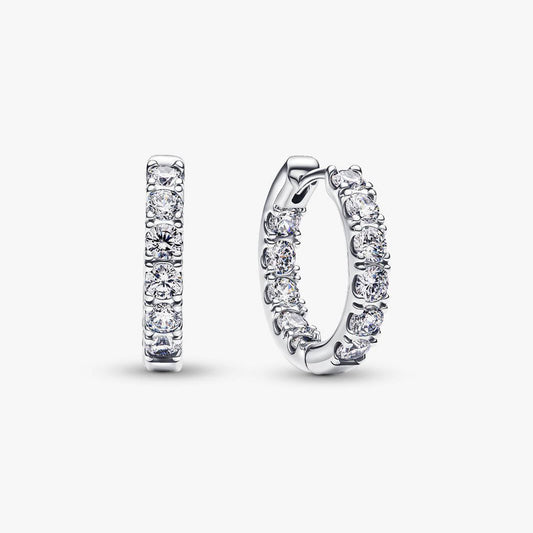 PAN Sparkling Row Eternity Hoop Earrings 293002C01 big Hypoallergenic Sterling silver 925 silver