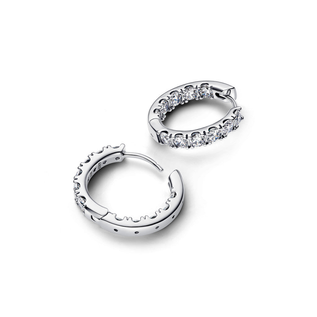 PAN Sparkling Row Eternity Hoop Earrings 293002C01 big Hypoallergenic Sterling silver 925 silver